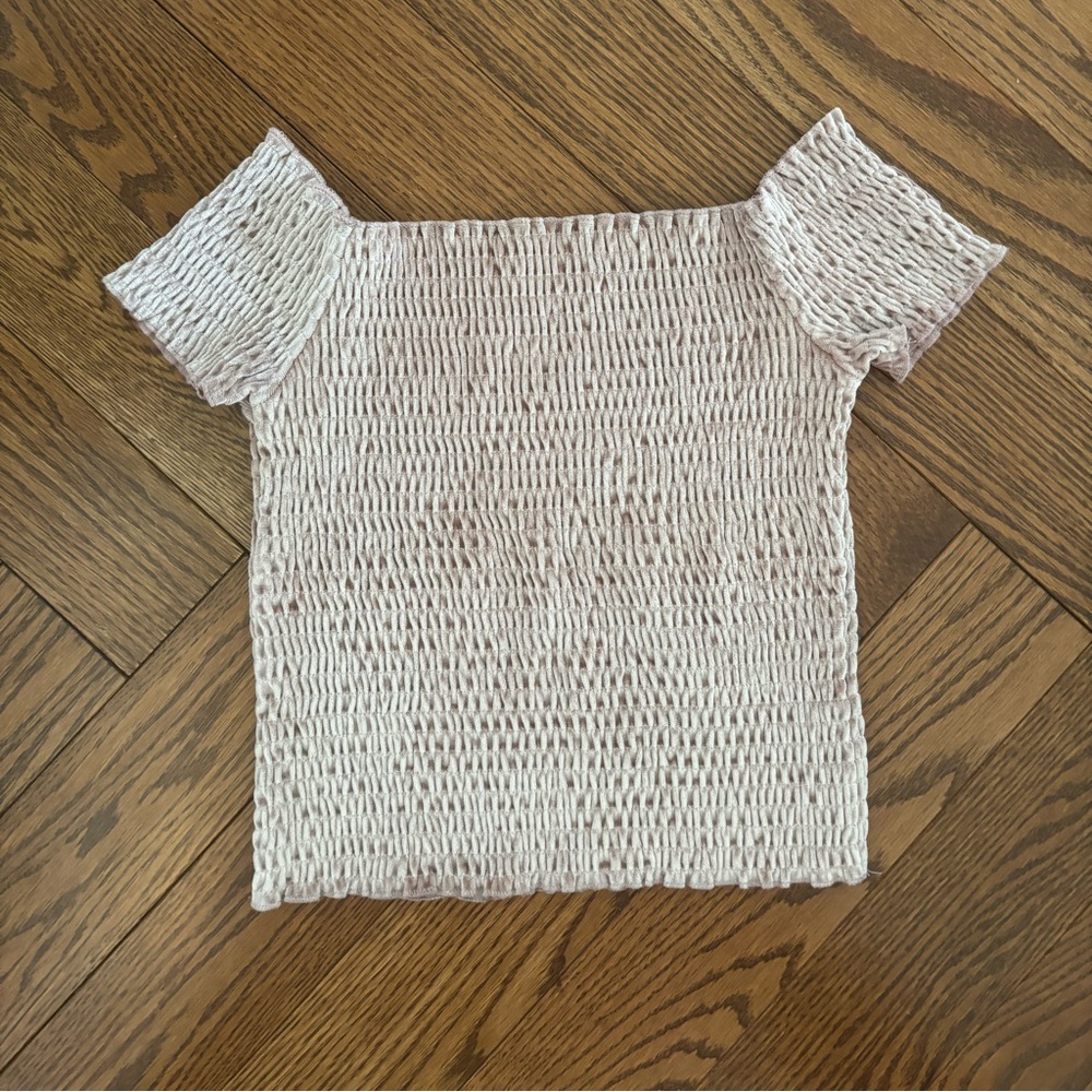 Rose gold off the shoulder top